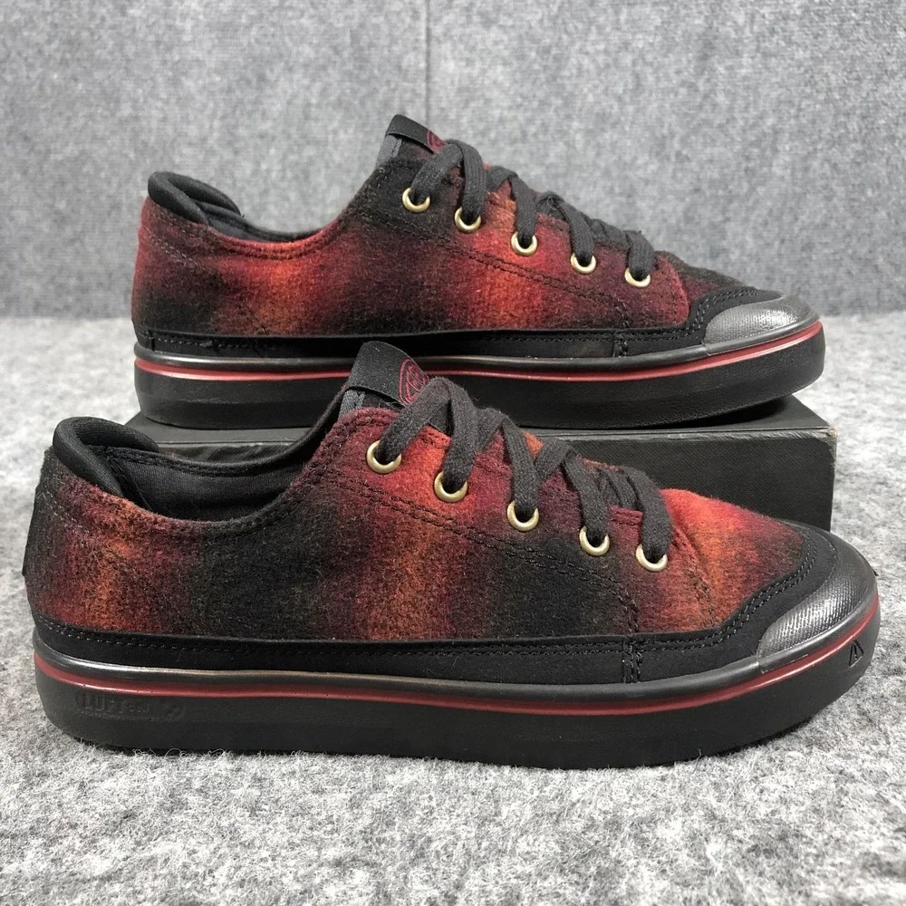 Keen‎ Luftcell Shoes Womens Size 8.5 Red Wool Plaid Low Top Comfort Sneakers